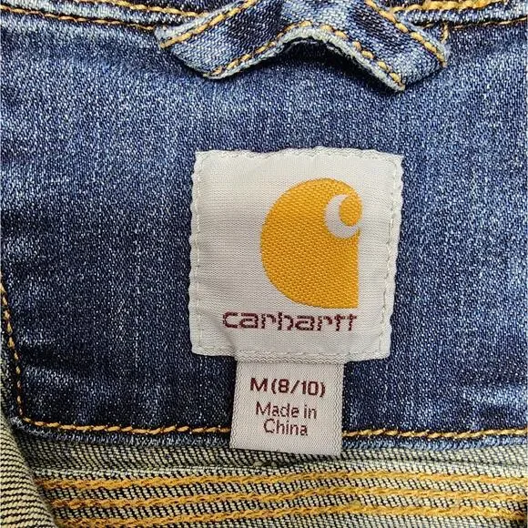Carhartt Vest Womens M Blue Sleeveless Stretch Denim Jacket Grunge Outdoors Y2K - Picture 4 of 9